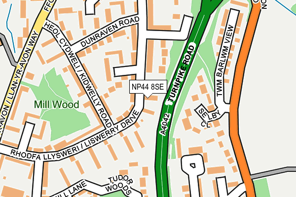 NP44 8SE map - OS OpenMap – Local (Ordnance Survey)