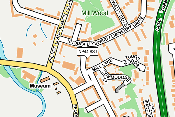 NP44 8SJ map - OS OpenMap – Local (Ordnance Survey)