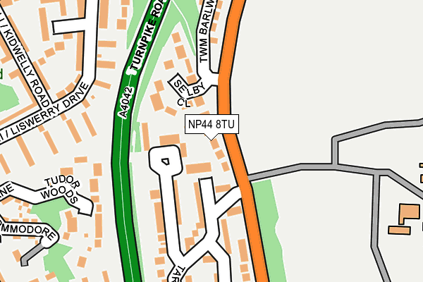 NP44 8TU map - OS OpenMap – Local (Ordnance Survey)
