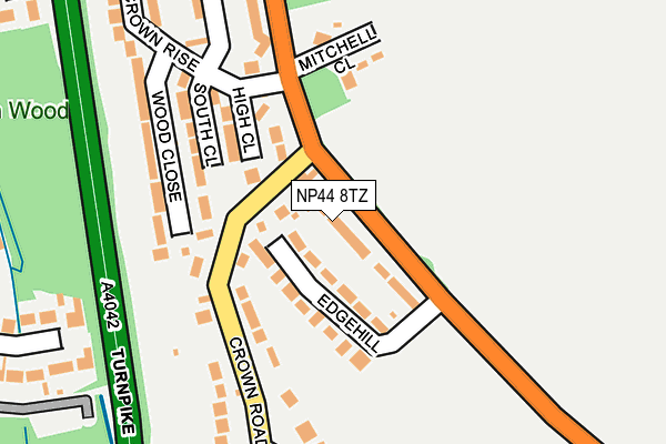 NP44 8TZ map - OS OpenMap – Local (Ordnance Survey)