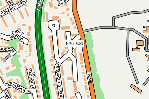 NP44 8UG map - OS OpenMap – Local (Ordnance Survey)