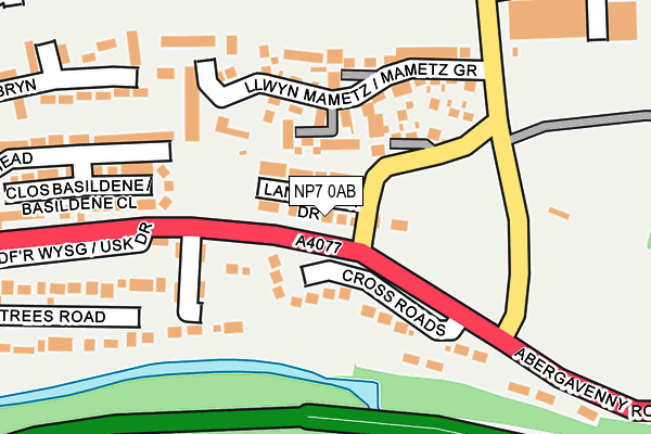 NP7 0AB map - OS OpenMap – Local (Ordnance Survey)