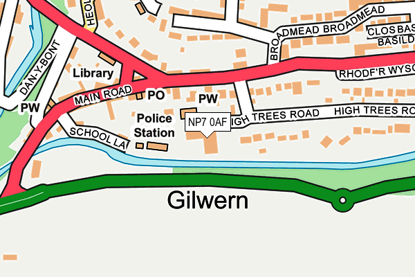 NP7 0AF map - OS OpenMap – Local (Ordnance Survey)