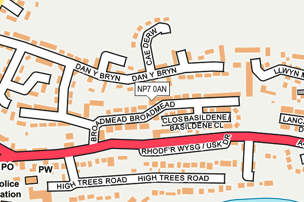 NP7 0AN map - OS OpenMap – Local (Ordnance Survey)