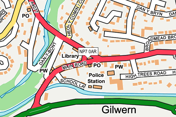 NP7 0AR map - OS OpenMap – Local (Ordnance Survey)