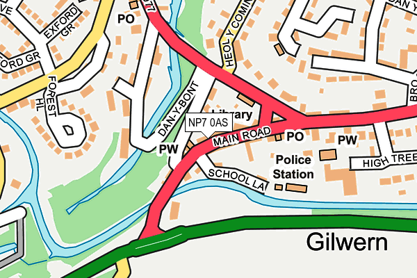 NP7 0AS map - OS OpenMap – Local (Ordnance Survey)
