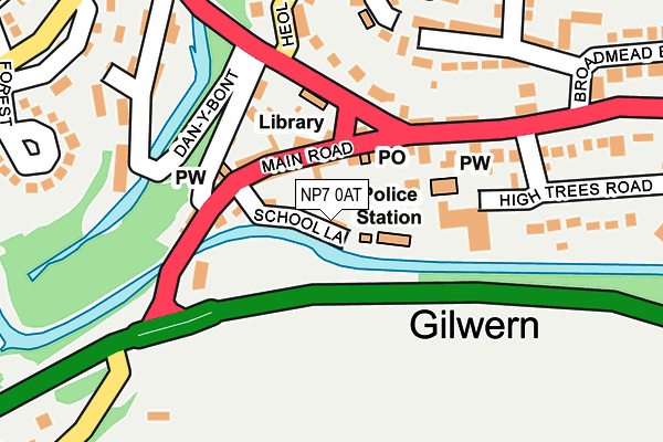 NP7 0AT map - OS OpenMap – Local (Ordnance Survey)