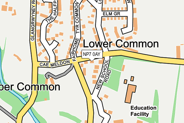 NP7 0AY map - OS OpenMap – Local (Ordnance Survey)