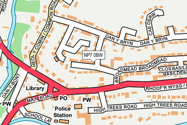 NP7 0BW map - OS OpenMap – Local (Ordnance Survey)
