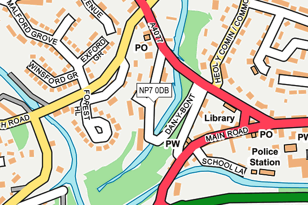 NP7 0DB map - OS OpenMap – Local (Ordnance Survey)