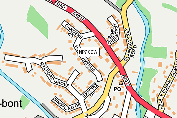 NP7 0DW map - OS OpenMap – Local (Ordnance Survey)