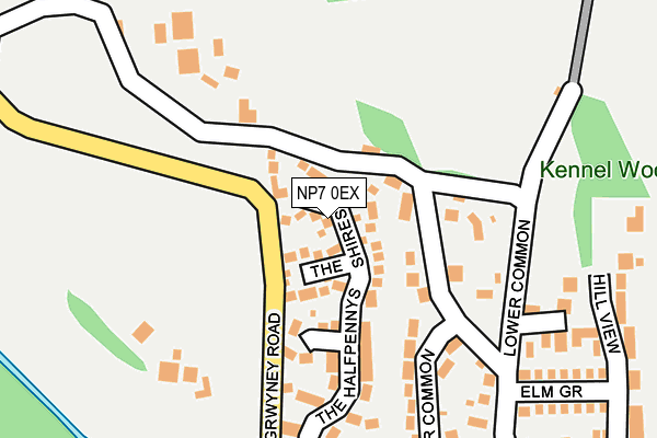 NP7 0EX map - OS OpenMap – Local (Ordnance Survey)