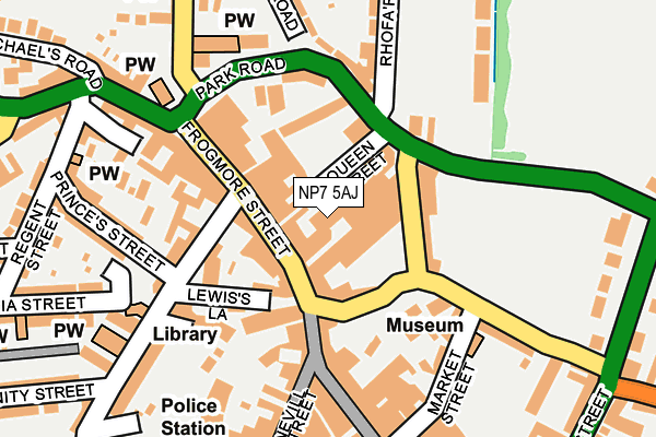 NP7 5AJ map - OS OpenMap – Local (Ordnance Survey)