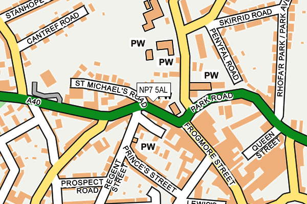 NP7 5AL map - OS OpenMap – Local (Ordnance Survey)