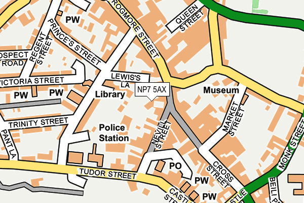 NP7 5AX map - OS OpenMap – Local (Ordnance Survey)