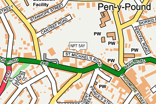 NP7 5AY map - OS OpenMap – Local (Ordnance Survey)