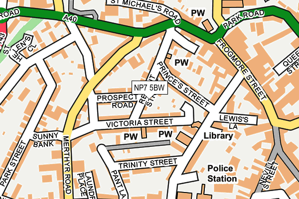 NP7 5BW map - OS OpenMap – Local (Ordnance Survey)