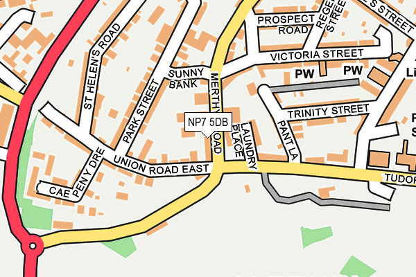 NP7 5DB map - OS OpenMap – Local (Ordnance Survey)