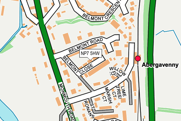 NP7 5HW map - OS OpenMap – Local (Ordnance Survey)