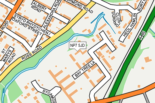 NP7 5JD map - OS OpenMap – Local (Ordnance Survey)