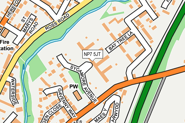 NP7 5JT map - OS OpenMap – Local (Ordnance Survey)