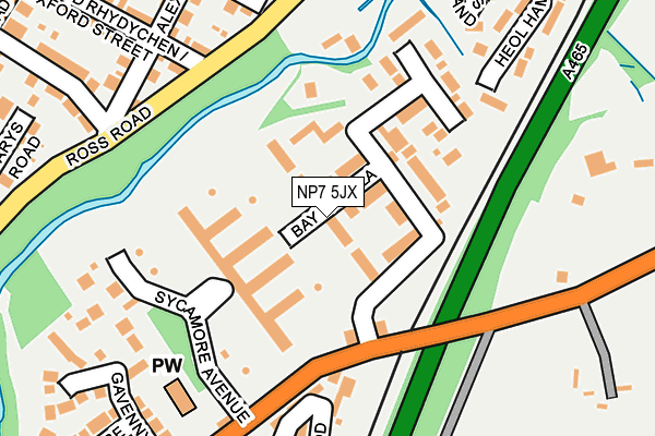NP7 5JX map - OS OpenMap – Local (Ordnance Survey)