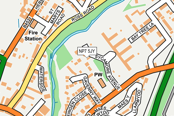 NP7 5JY map - OS OpenMap – Local (Ordnance Survey)