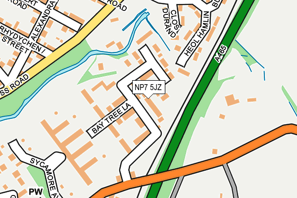 NP7 5JZ map - OS OpenMap – Local (Ordnance Survey)