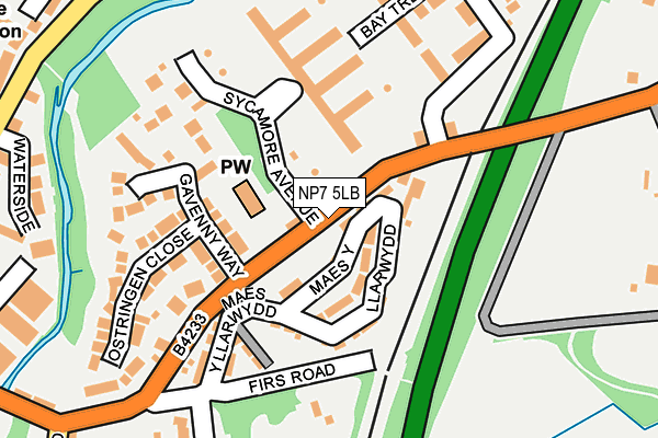 NP7 5LB map - OS OpenMap – Local (Ordnance Survey)