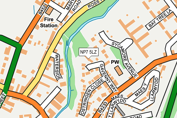 NP7 5LZ map - OS OpenMap – Local (Ordnance Survey)