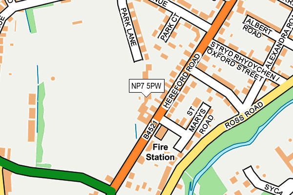 NP7 5PW map - OS OpenMap – Local (Ordnance Survey)