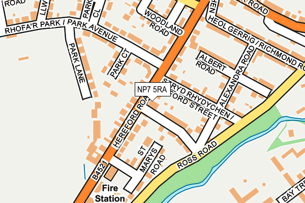 NP7 5RA map - OS OpenMap – Local (Ordnance Survey)