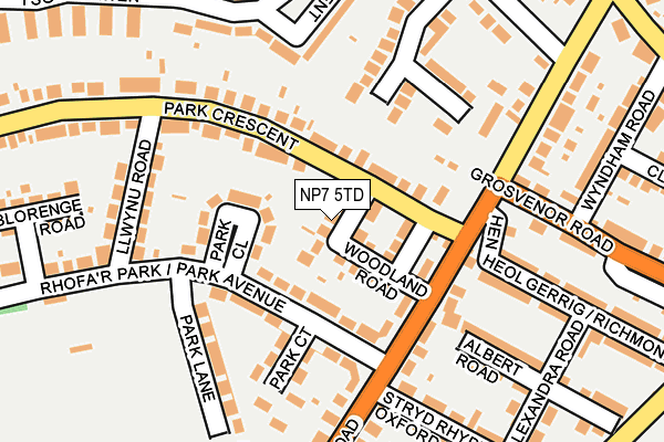 NP7 5TD map - OS OpenMap – Local (Ordnance Survey)
