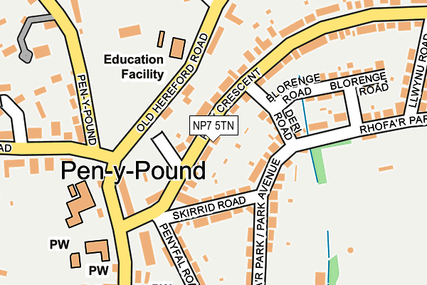 NP7 5TN map - OS OpenMap – Local (Ordnance Survey)