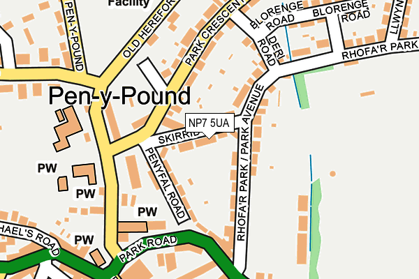 NP7 5UA map - OS OpenMap – Local (Ordnance Survey)