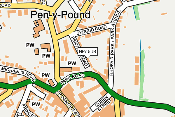 NP7 5UB map - OS OpenMap – Local (Ordnance Survey)