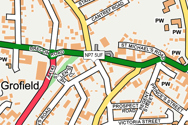 NP7 5UF map - OS OpenMap – Local (Ordnance Survey)