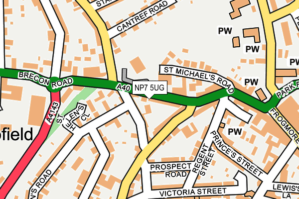NP7 5UG map - OS OpenMap – Local (Ordnance Survey)