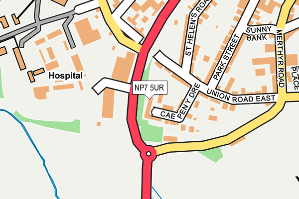 NP7 5UR map - OS OpenMap – Local (Ordnance Survey)