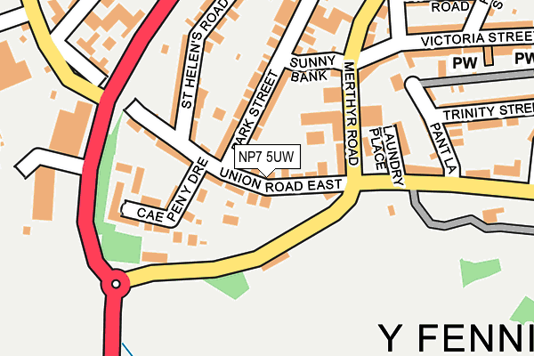 NP7 5UW map - OS OpenMap – Local (Ordnance Survey)