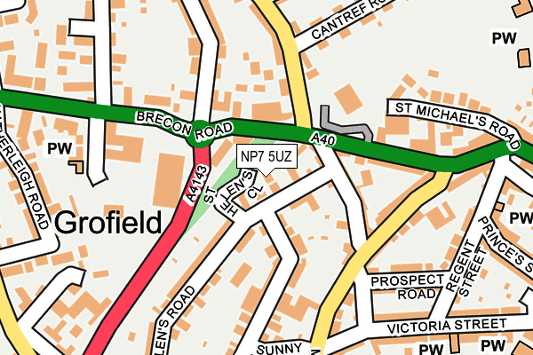NP7 5UZ map - OS OpenMap – Local (Ordnance Survey)