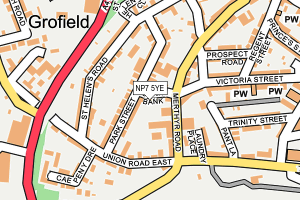 NP7 5YE map - OS OpenMap – Local (Ordnance Survey)