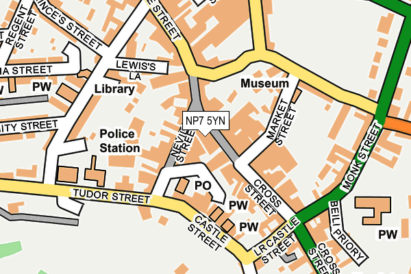 NP7 5YN map - OS OpenMap – Local (Ordnance Survey)