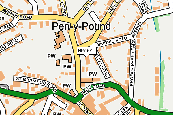 NP7 5YT map - OS OpenMap – Local (Ordnance Survey)