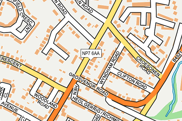 NP7 6AA map - OS OpenMap – Local (Ordnance Survey)