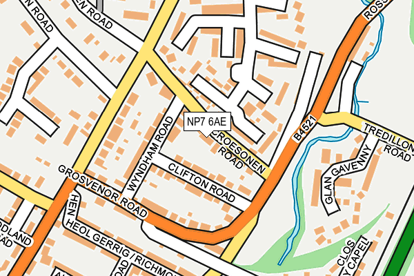 NP7 6AE map - OS OpenMap – Local (Ordnance Survey)