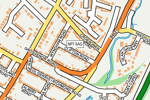 NP7 6AG map - OS OpenMap – Local (Ordnance Survey)