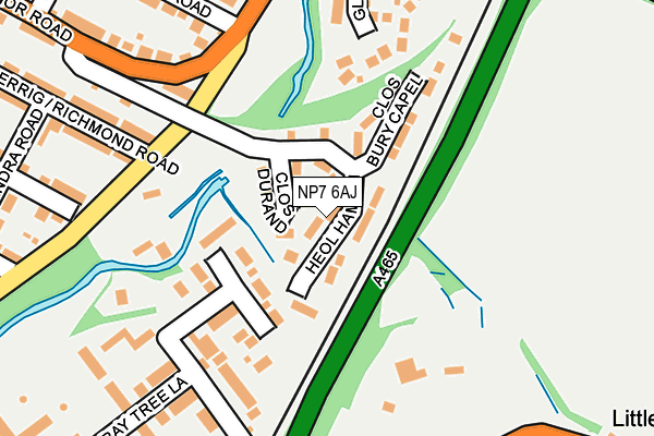 NP7 6AJ map - OS OpenMap – Local (Ordnance Survey)