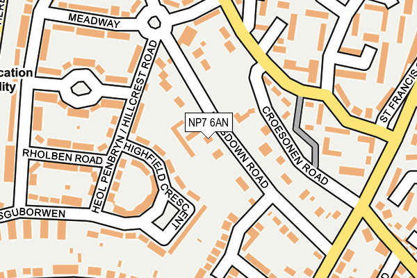 NP7 6AN map - OS OpenMap – Local (Ordnance Survey)