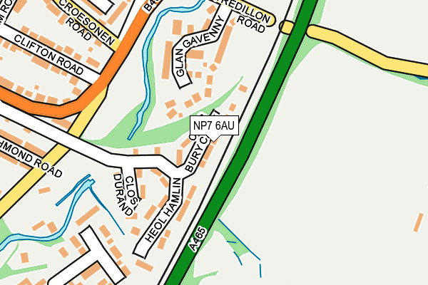 NP7 6AU map - OS OpenMap – Local (Ordnance Survey)